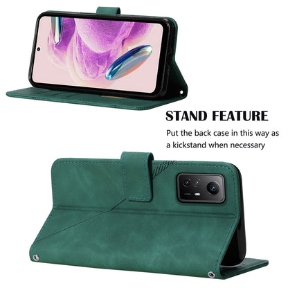 YB Imprinting Series-2 For Xiaomi Redmi Note 12S 4G Leather Phone Cover Cell Phone Stand Wallet Case