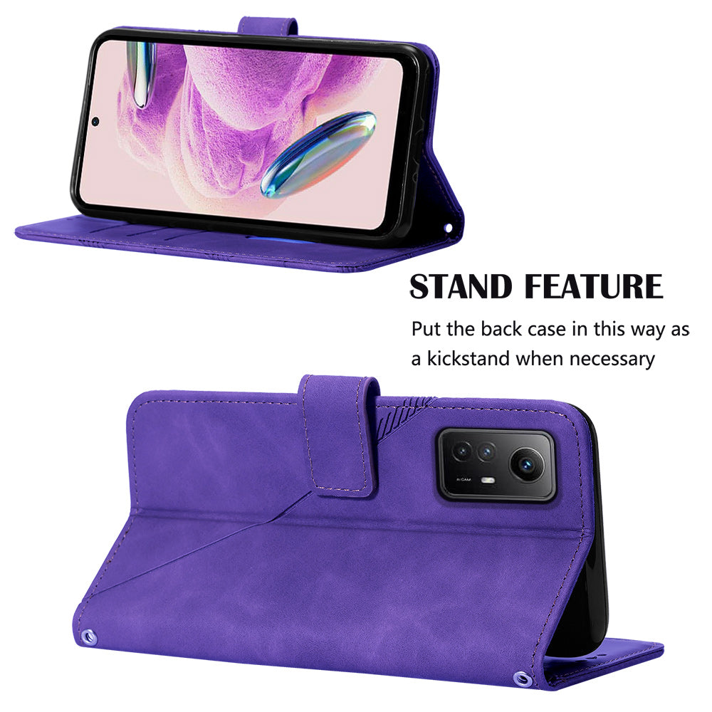 YB Imprinting Series-2 For Xiaomi Redmi Note 12S 4G Leather Phone Cover Cell Phone Stand Wallet Case