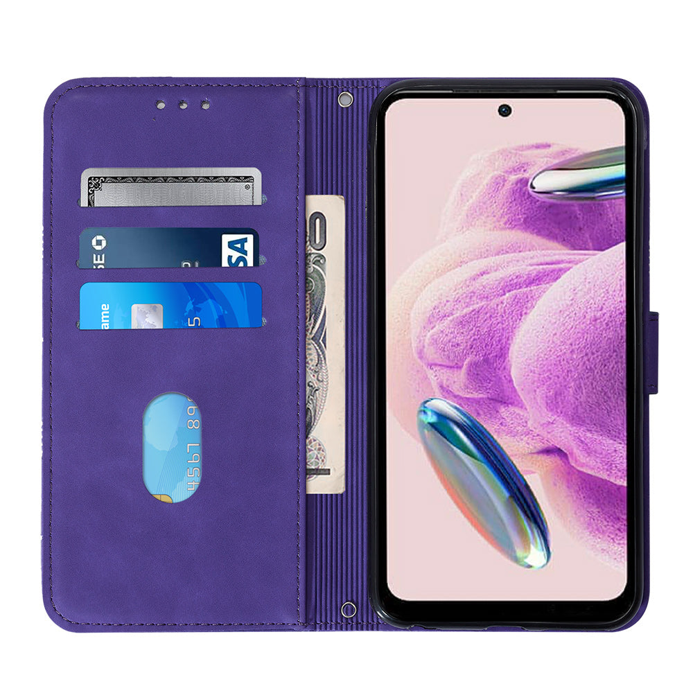 YB Imprinting Series-2 For Xiaomi Redmi Note 12S 4G Leather Phone Cover Cell Phone Stand Wallet Case