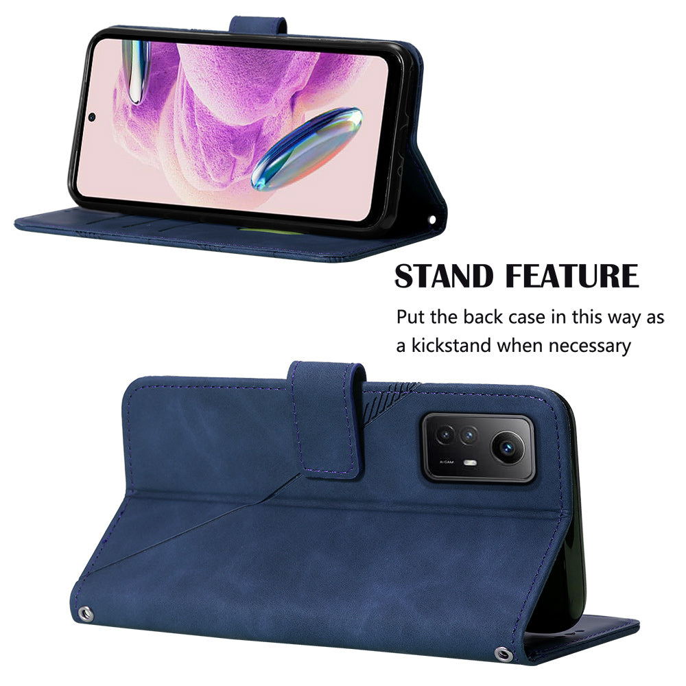 YB Imprinting Series-2 For Xiaomi Redmi Note 12S 4G Leather Phone Cover Cell Phone Stand Wallet Case