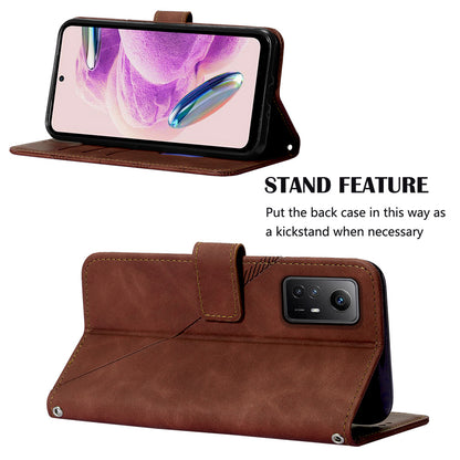 YB Imprinting Series-2 For Xiaomi Redmi Note 12S 4G Leather Phone Cover Cell Phone Stand Wallet Case