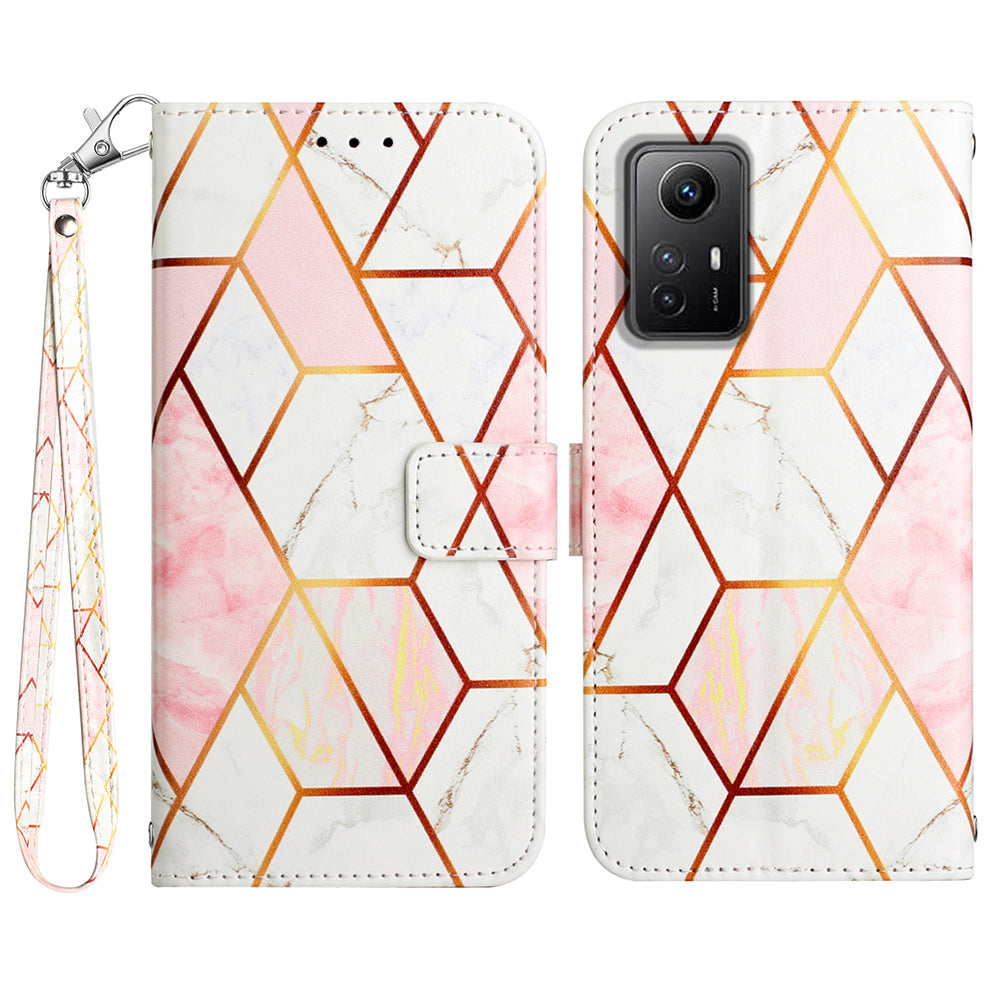 For Xiaomi Redmi Note 12S 4G YB Pattern Printing Leather Series-5 Wallet Phone Case Leather Stand Cover