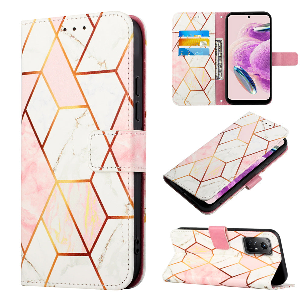 For Xiaomi Redmi Note 12S 4G YB Pattern Printing Leather Series-5 Wallet Phone Case Leather Stand Cover