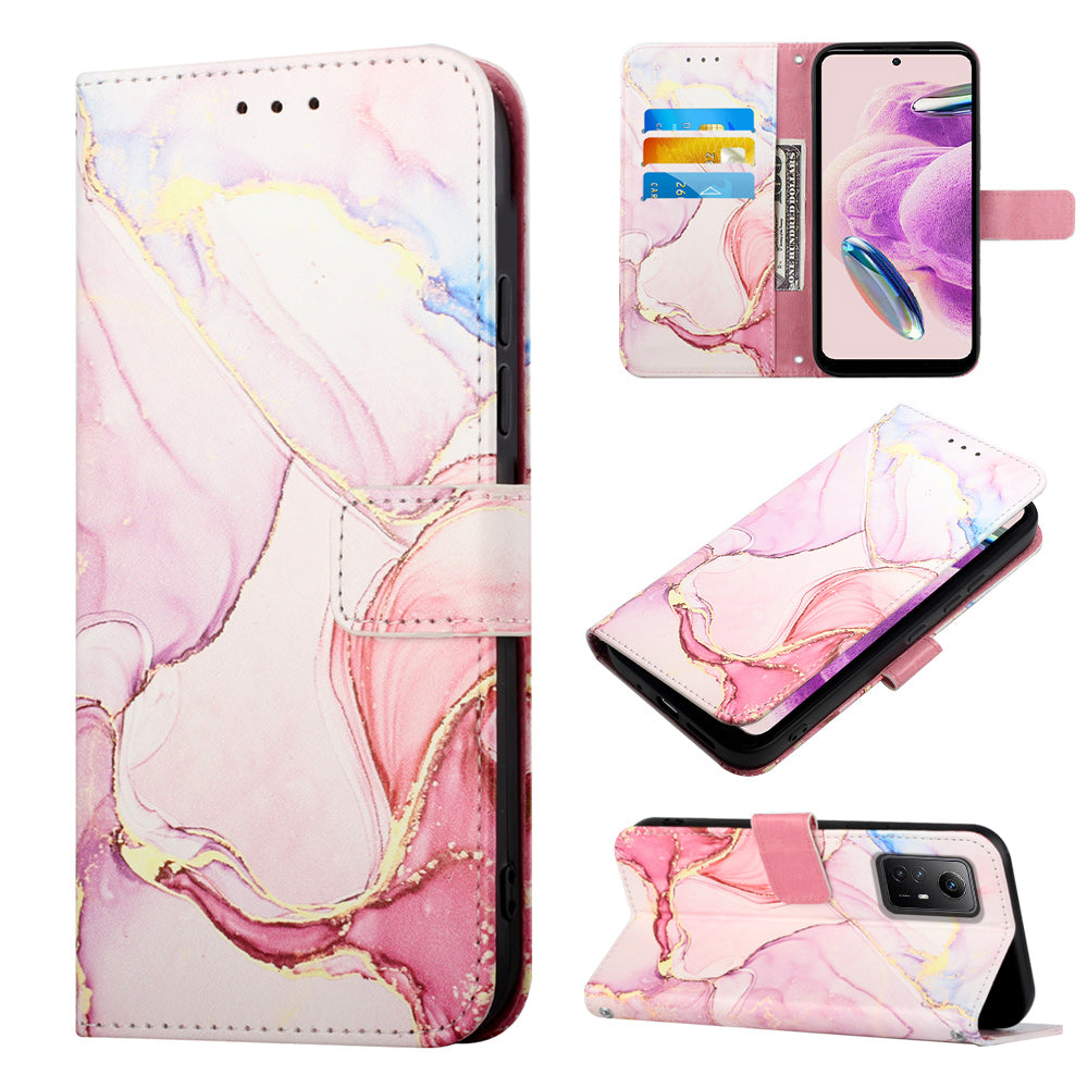 For Xiaomi Redmi Note 12S 4G YB Pattern Printing Leather Series-5 Wallet Phone Case Leather Stand Cover