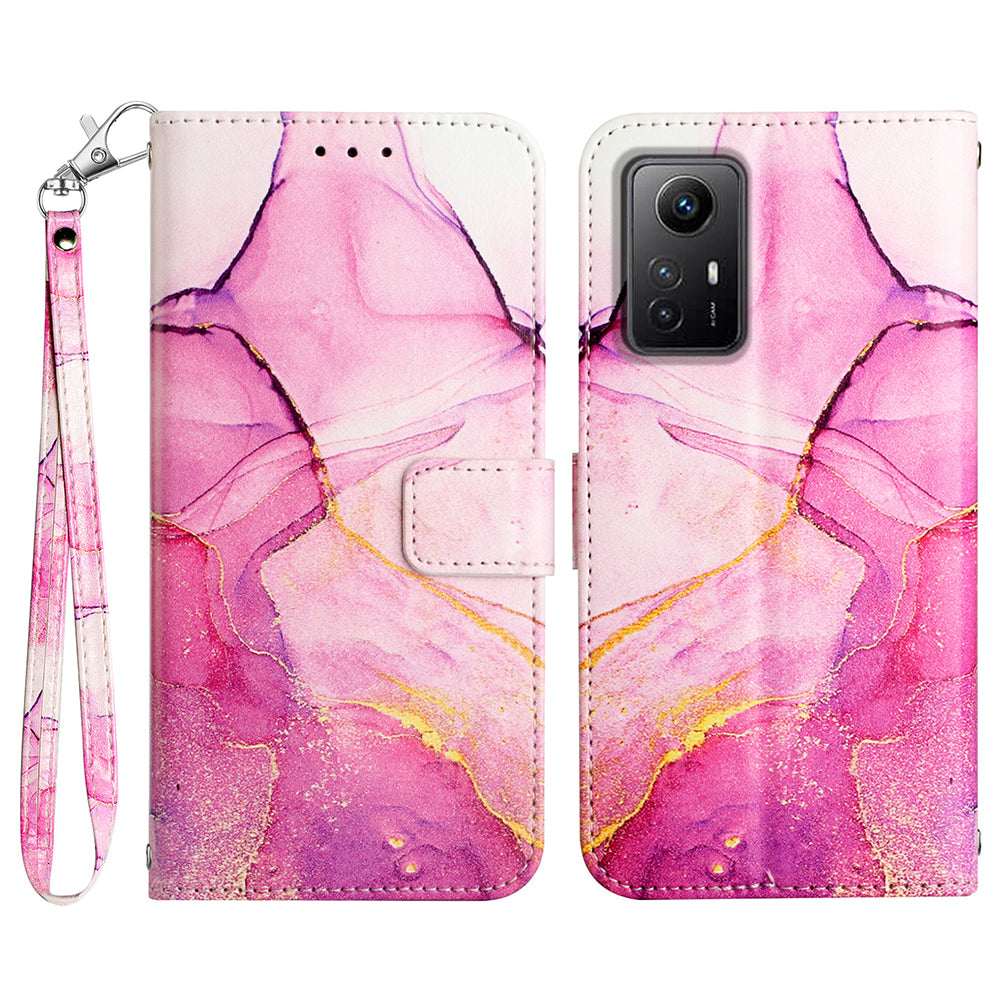 For Xiaomi Redmi Note 12S 4G YB Pattern Printing Leather Series-5 Wallet Phone Case Leather Stand Cover