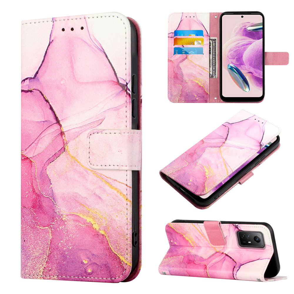 For Xiaomi Redmi Note 12S 4G YB Pattern Printing Leather Series-5 Wallet Phone Case Leather Stand Cover