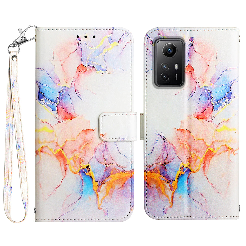 For Xiaomi Redmi Note 12S 4G YB Pattern Printing Leather Series-5 Wallet Phone Case Leather Stand Cover