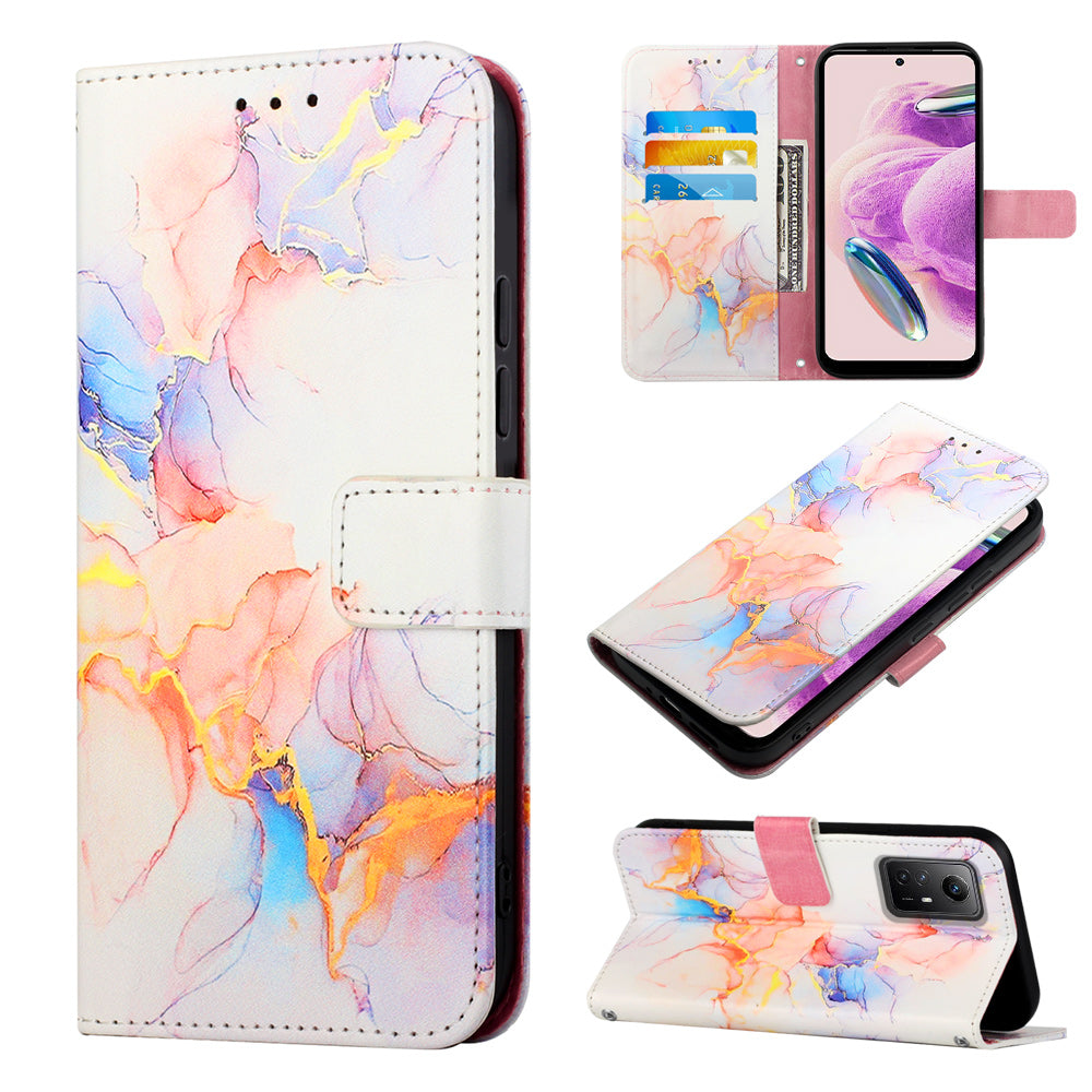 For Xiaomi Redmi Note 12S 4G YB Pattern Printing Leather Series-5 Wallet Phone Case Leather Stand Cover