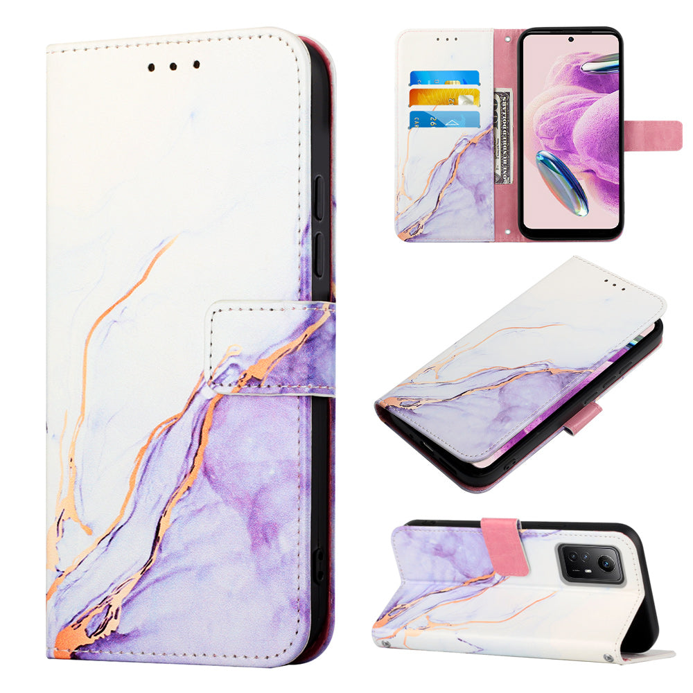 For Xiaomi Redmi Note 12S 4G YB Pattern Printing Leather Series-5 Wallet Phone Case Leather Stand Cover
