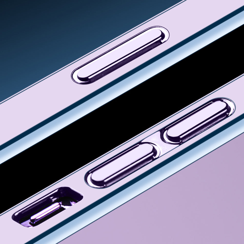 VOERO For iPhone 12 Pro Electroplating TPU Phone Case Glass Camera Film Kickstand Back Cover