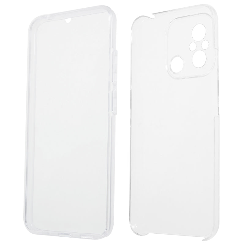 For Xiaomi Redmi 12C 4G Clear Phone Cover TPU Frame + Acrylic Back + PET Screen Protector Phone Case