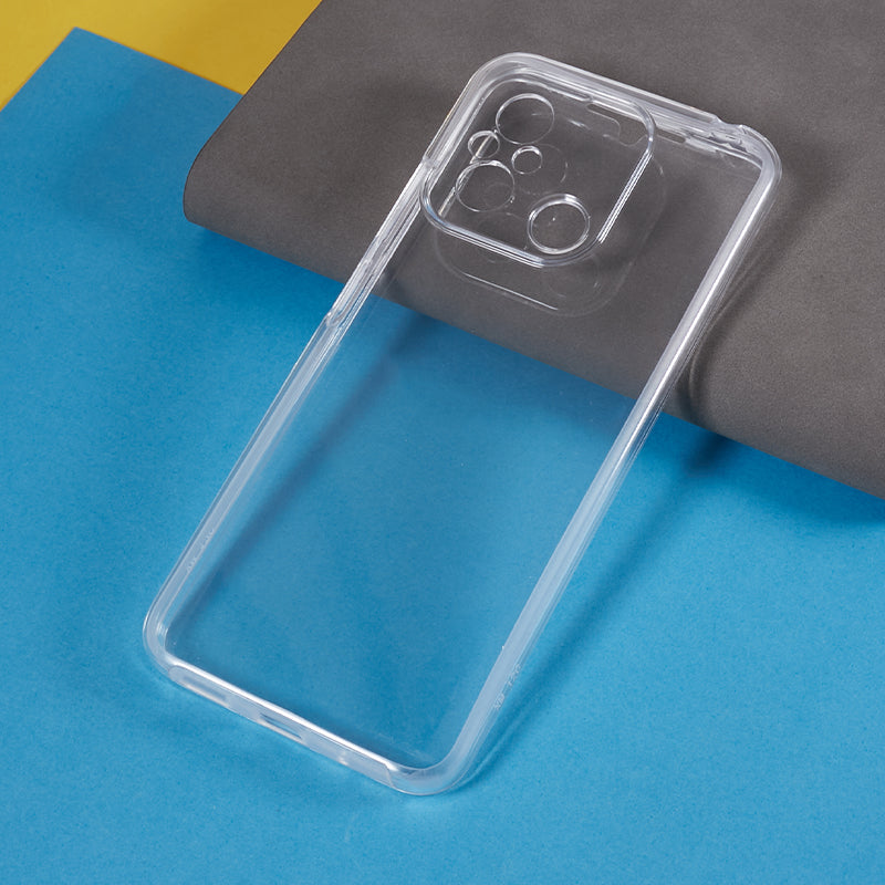 For Xiaomi Redmi 12C 4G Clear Phone Cover TPU Frame + Acrylic Back + PET Screen Protector Phone Case