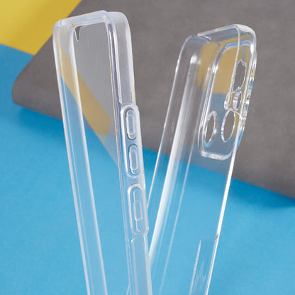 For Xiaomi Redmi 12C 4G Clear Phone Cover TPU Frame + Acrylic Back + PET Screen Protector Phone Case