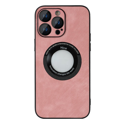 For iPhone 12 Pro Max Magnetic Phone Case PU Leather+PC+TPU Skin-touch Cover with Lens Protector