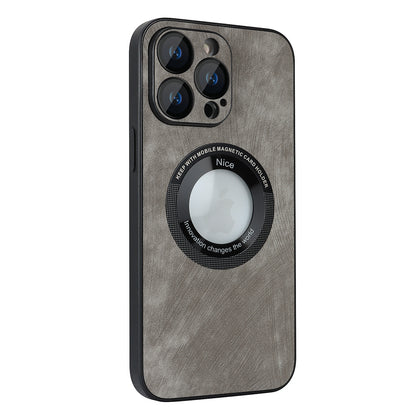 For iPhone 12 Pro Max Magnetic Phone Case PU Leather+PC+TPU Skin-touch Cover with Lens Protector