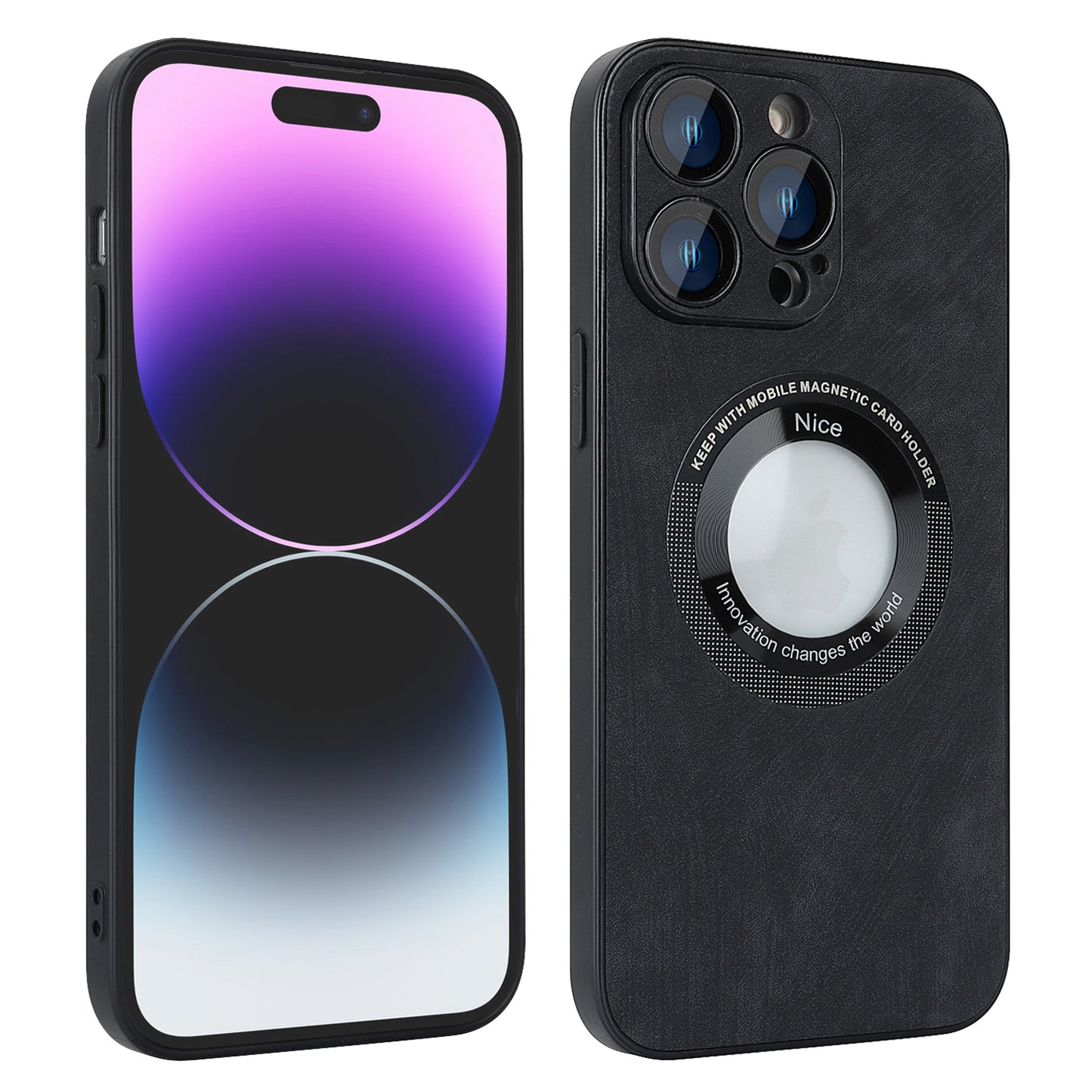 For iPhone 14 Pro Max Magnetic Case Compatible with Magsafe  Skin-touch PU Leather+PC+TPU Phone Cover