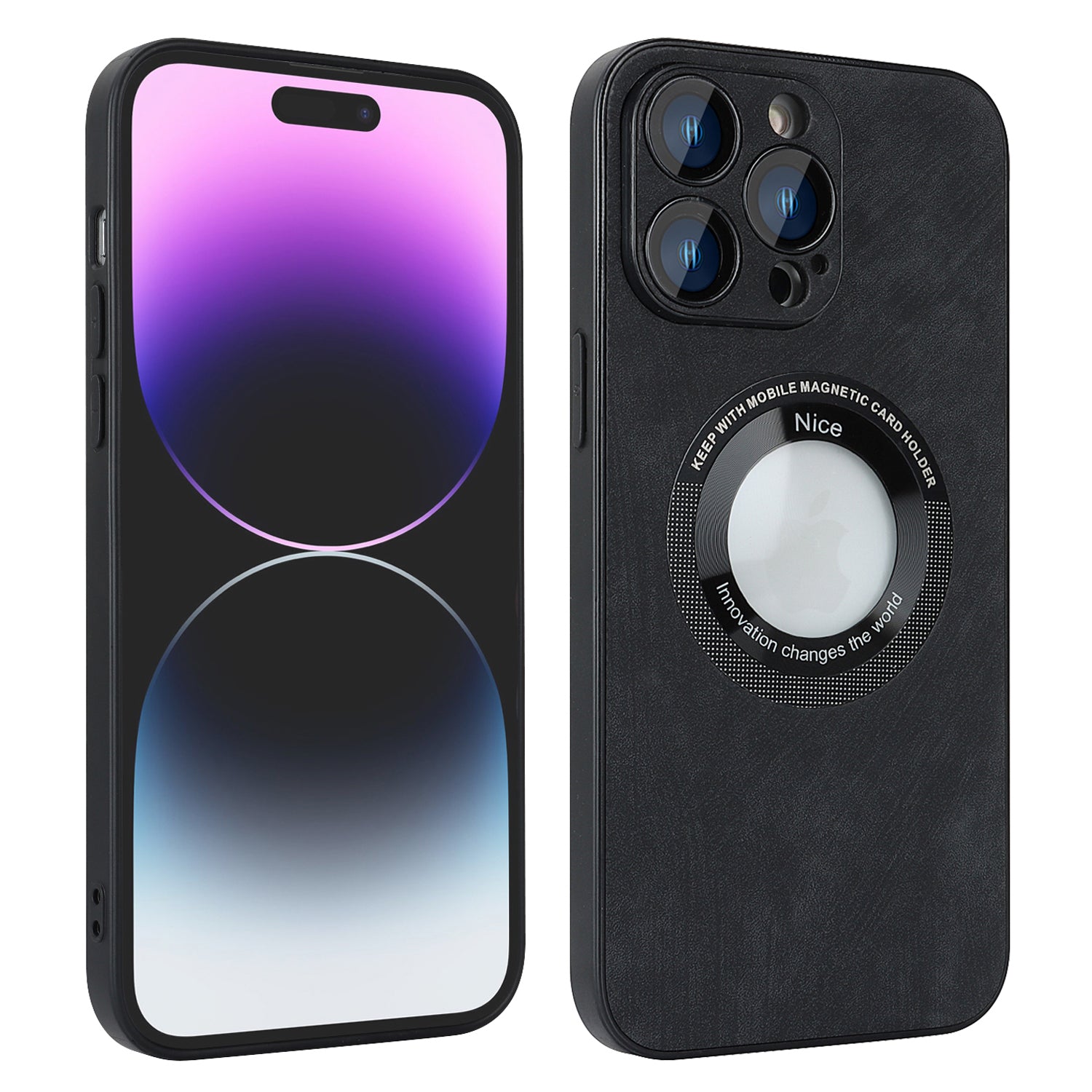 For iPhone 14 Pro Max Magnetic Case Compatible with Magsafe  Skin-touch PU Leather+PC+TPU Phone Cover