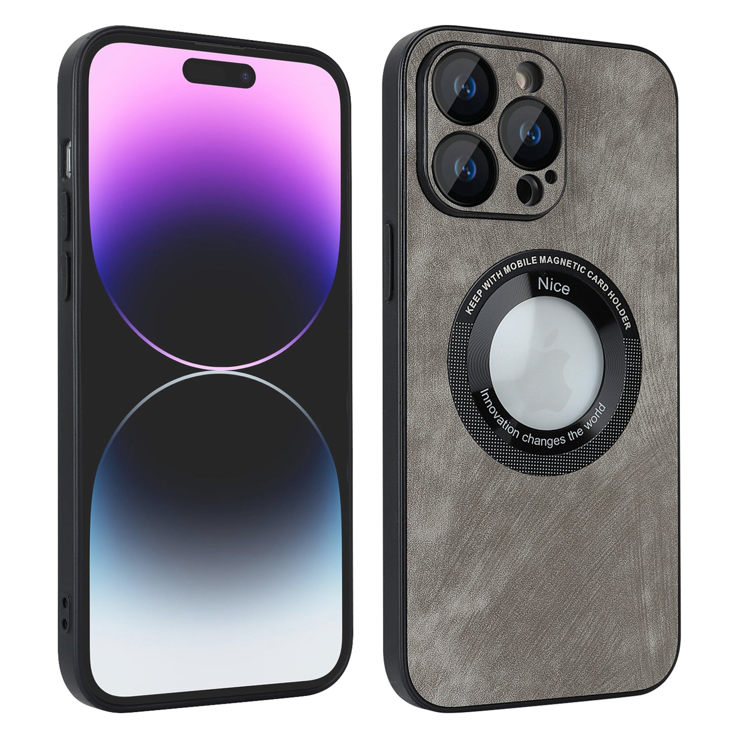 For iPhone 14 Pro Max Magnetic Case Compatible with Magsafe  Skin-touch PU Leather+PC+TPU Phone Cover