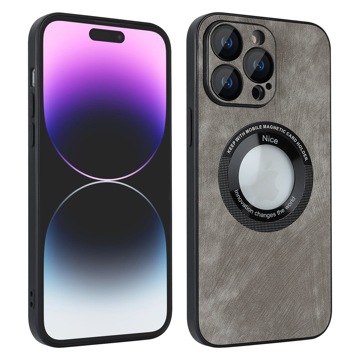 For iPhone 14 Pro Max Magnetic Case Compatible with Magsafe  Skin-touch PU Leather+PC+TPU Phone Cover