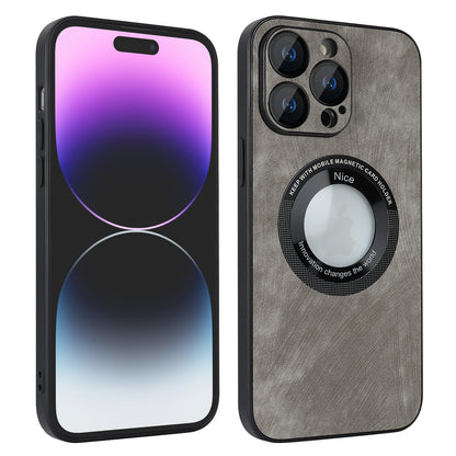 For iPhone 14 Pro Max Magnetic Case Compatible with Magsafe  Skin-touch PU Leather+PC+TPU Phone Cover