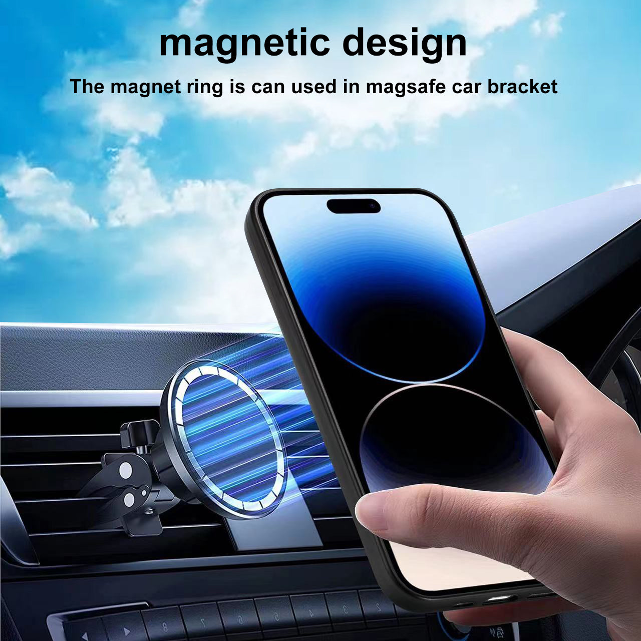 For iPhone 14 Pro Max Magnetic Case Compatible with Magsafe  Skin-touch PU Leather+PC+TPU Phone Cover
