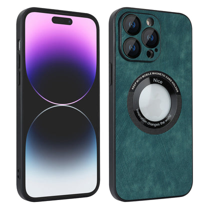 For iPhone 14 Pro Max Magnetic Case Compatible with Magsafe  Skin-touch PU Leather+PC+TPU Phone Cover