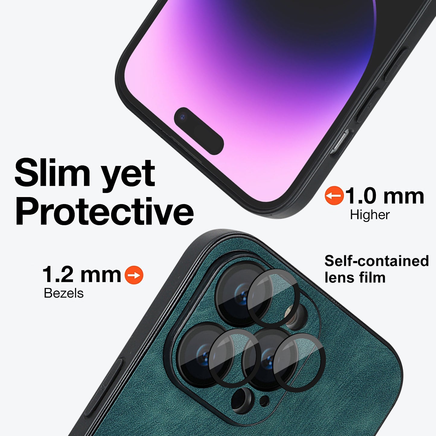 For iPhone 14 Pro Max Magnetic Case Compatible with Magsafe  Skin-touch PU Leather+PC+TPU Phone Cover