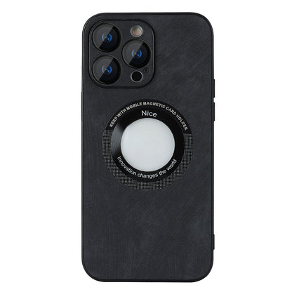 For iPhone 13 Pro Skin-touch PU Leather+PC+TPU Cover Anti-Scratch Magnetic Phone Case with Lens Protector