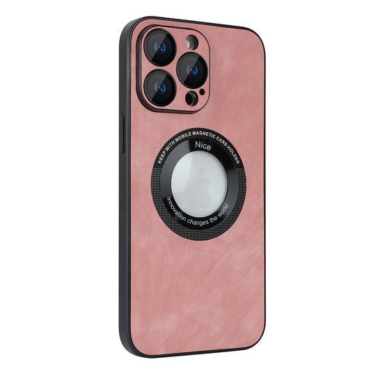 For iPhone 13 Pro Skin-touch PU Leather+PC+TPU Cover Anti-Scratch Magnetic Phone Case with Lens Protector