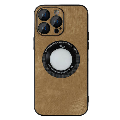 For iPhone 13 Pro Skin-touch PU Leather+PC+TPU Cover Anti-Scratch Magnetic Phone Case with Lens Protector