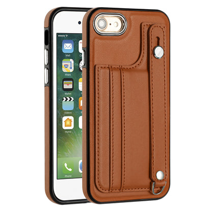 For iPhone SE (2020) / (2022) / 8 / 7 4.7 inch Kickstand Case YB Leather Coating Series-5 Card Holder TPU Phone Cover