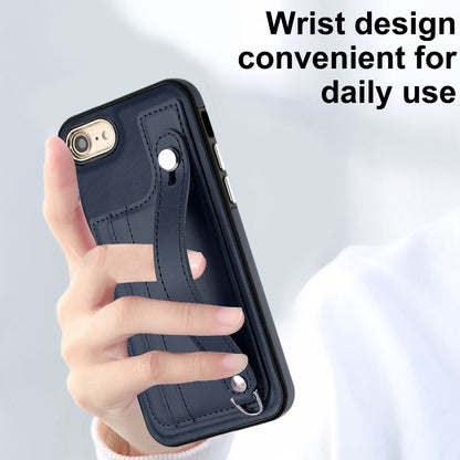 For iPhone SE (2020) / (2022) / 8 / 7 4.7 inch Kickstand Case YB Leather Coating Series-5 Card Holder TPU Phone Cover