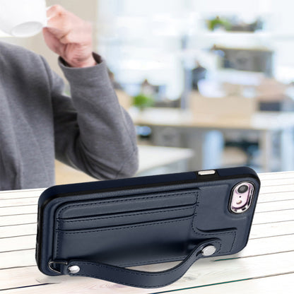 For iPhone SE (2020) / (2022) / 8 / 7 4.7 inch Kickstand Case YB Leather Coating Series-5 Card Holder TPU Phone Cover