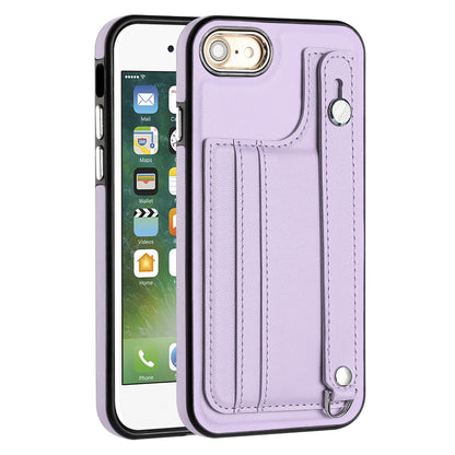 For iPhone SE (2020) / (2022) / 8 / 7 4.7 inch Kickstand Case YB Leather Coating Series-5 Card Holder TPU Phone Cover