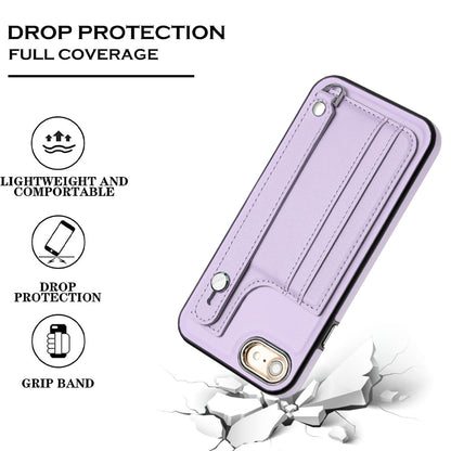 For iPhone SE (2020) / (2022) / 8 / 7 4.7 inch Kickstand Case YB Leather Coating Series-5 Card Holder TPU Phone Cover