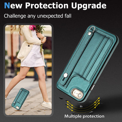 For iPhone SE (2020) / (2022) / 8 / 7 4.7 inch Kickstand Case YB Leather Coating Series-5 Card Holder TPU Phone Cover