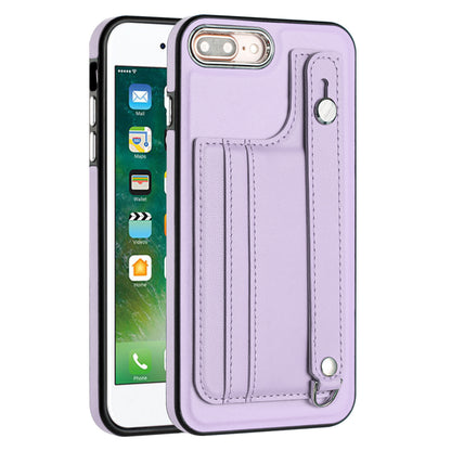 For iPhone 6 Plus / 6s Plus / 7 Plus / 8 Plus 5.5 inch Case YB Leather Coating Series-5 Kickstand TPU Phone Cover with Card Slots