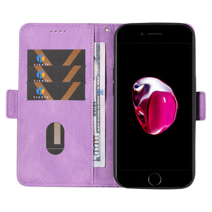 For iPhone 6 Plus / 6s Plus / 7 Plus / 8 Plus 5.5 inch Stand Cover Color Splicing Rhombus Imprinted Phone Leather Wallet Case