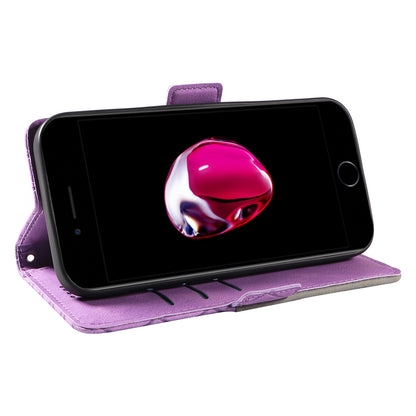 For iPhone 6 Plus / 6s Plus / 7 Plus / 8 Plus 5.5 inch Stand Cover Color Splicing Rhombus Imprinted Phone Leather Wallet Case