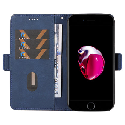 For iPhone 6 Plus / 6s Plus / 7 Plus / 8 Plus 5.5 inch Stand Cover Color Splicing Rhombus Imprinted Phone Leather Wallet Case