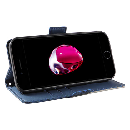 For iPhone 6 Plus / 6s Plus / 7 Plus / 8 Plus 5.5 inch Stand Cover Color Splicing Rhombus Imprinted Phone Leather Wallet Case