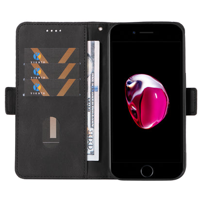 For iPhone 6 Plus / 6s Plus / 7 Plus / 8 Plus 5.5 inch Stand Cover Color Splicing Rhombus Imprinted Phone Leather Wallet Case