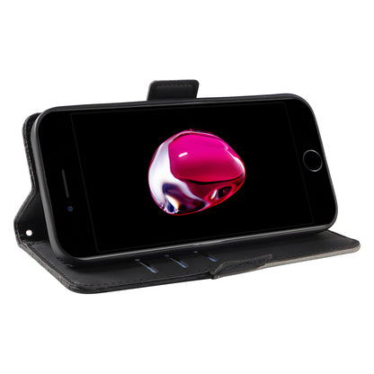 For iPhone 6 Plus / 6s Plus / 7 Plus / 8 Plus 5.5 inch Stand Cover Color Splicing Rhombus Imprinted Phone Leather Wallet Case