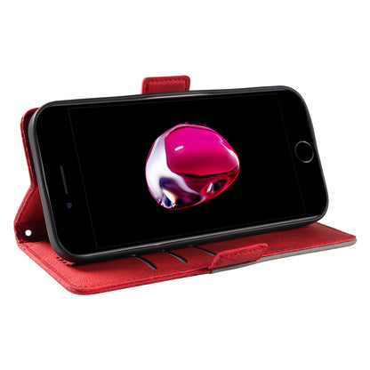 For iPhone 6 Plus / 6s Plus / 7 Plus / 8 Plus 5.5 inch Stand Cover Color Splicing Rhombus Imprinted Phone Leather Wallet Case