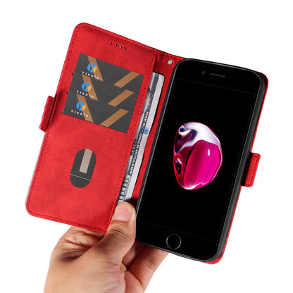 For iPhone 6 Plus / 6s Plus / 7 Plus / 8 Plus 5.5 inch Stand Cover Color Splicing Rhombus Imprinted Phone Leather Wallet Case