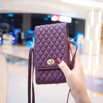 BFB01 Vertical Style PU Leather Shoulder Bag Wallet Coin Purse Pattern Imprinted Card Phone Pouch with Strap