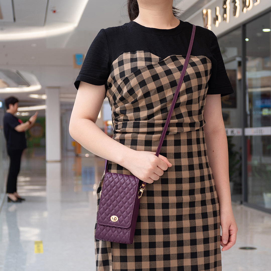 BFB01 Vertical Style PU Leather Shoulder Bag Wallet Coin Purse Pattern Imprinted Card Phone Pouch with Strap