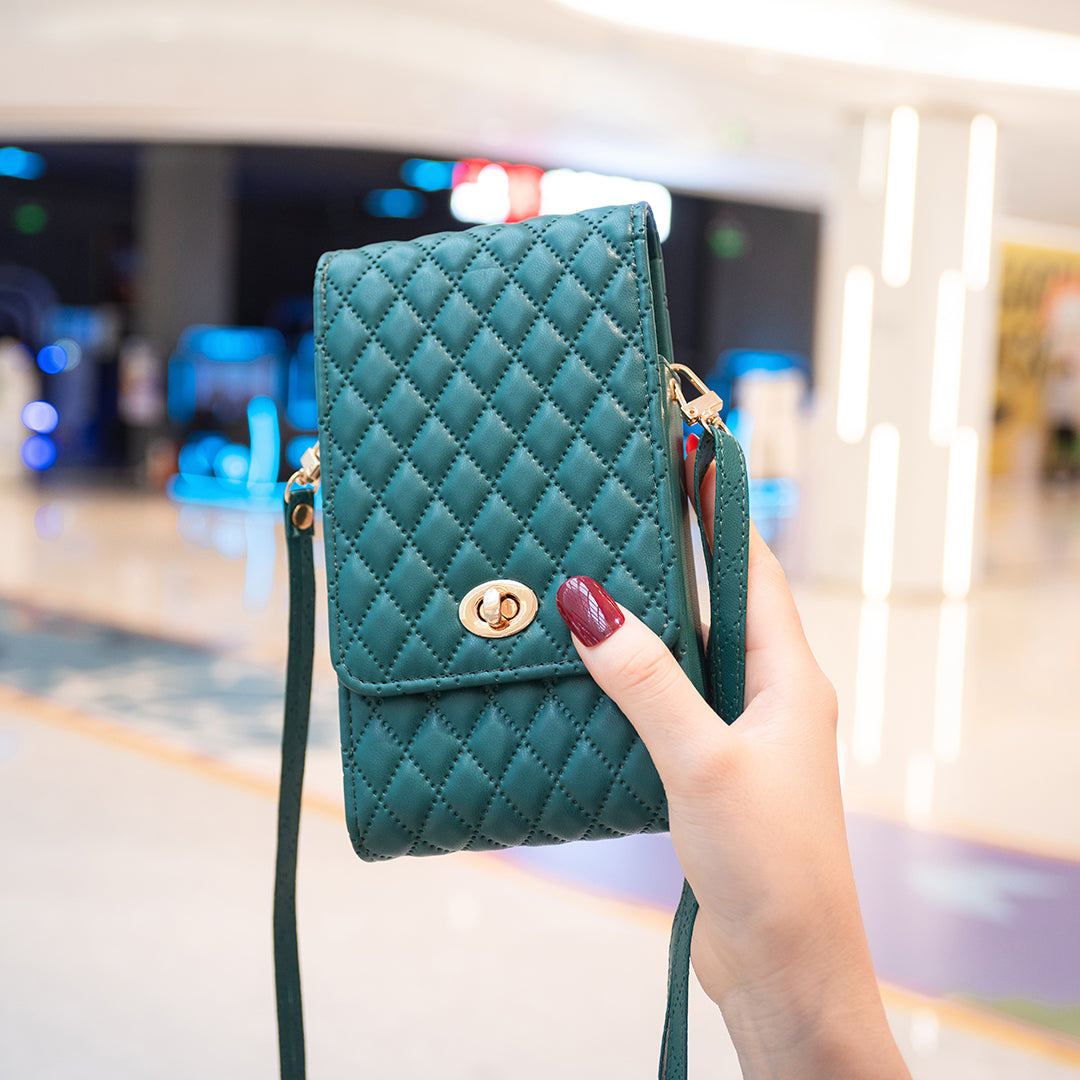 BFB01 Vertical Style PU Leather Shoulder Bag Wallet Coin Purse Pattern Imprinted Card Phone Pouch with Strap