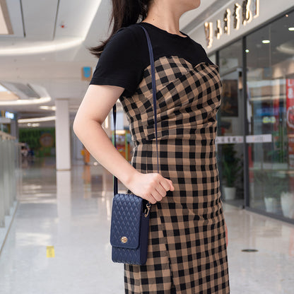 BFB01 Vertical Style PU Leather Shoulder Bag Wallet Coin Purse Pattern Imprinted Card Phone Pouch with Strap