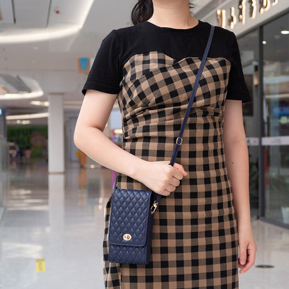 BFB01 Vertical Style PU Leather Shoulder Bag Wallet Coin Purse Pattern Imprinted Card Phone Pouch with Strap